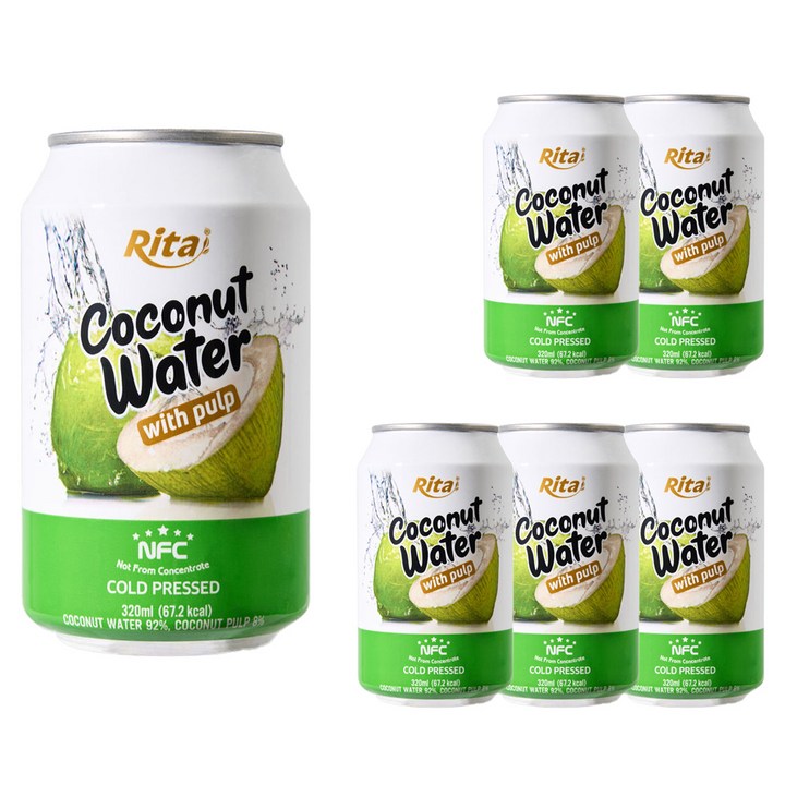 리타 NFC 코코넛워터 위드 펄프, 320ml, 6개