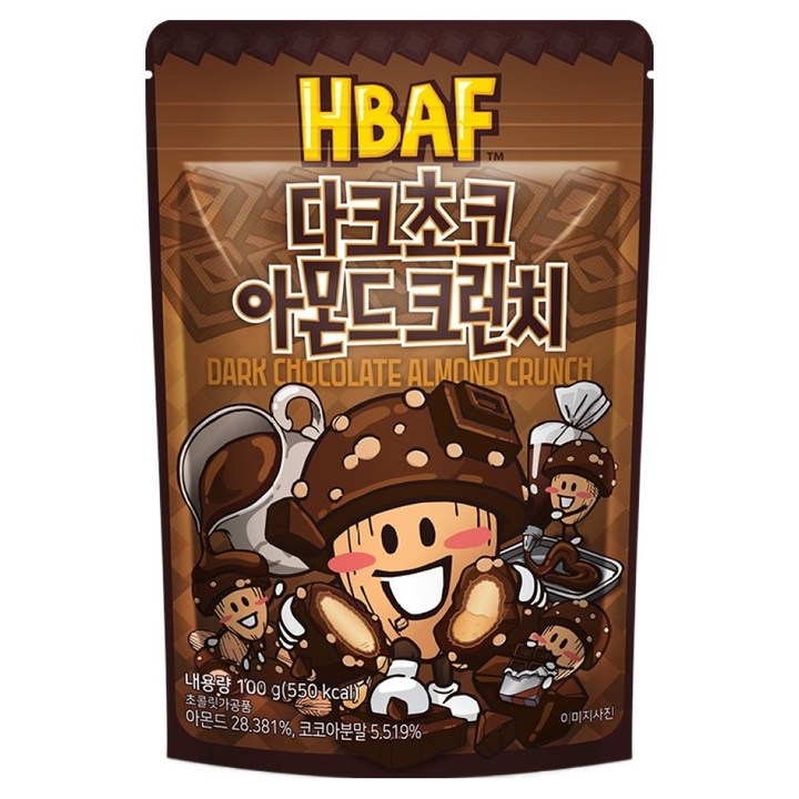 바프 다크초코 아몬드 크런치, 1개, 100g