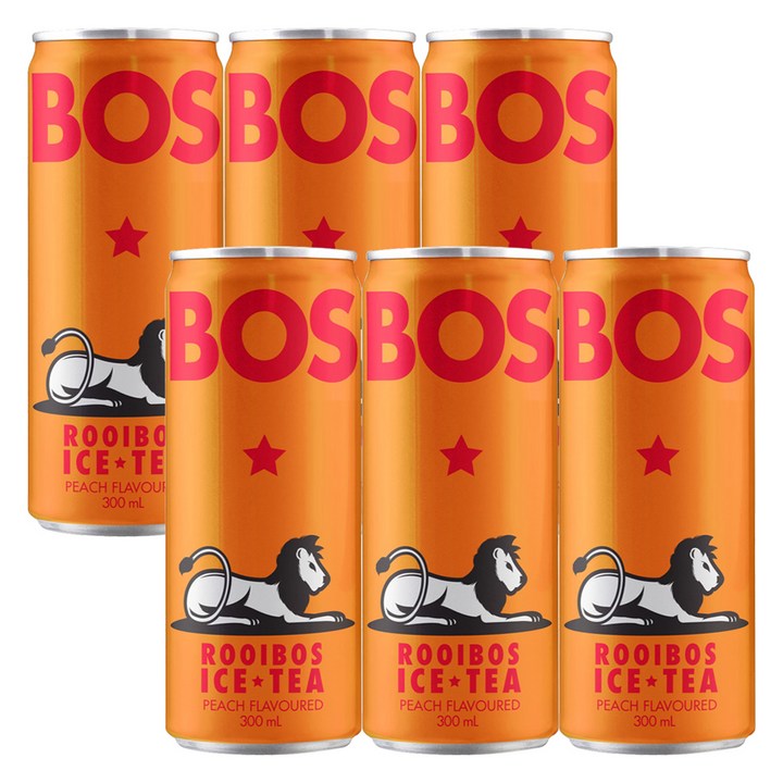BOS 루이보스캔 피치, 300ml, 6개