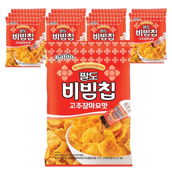 팔도 비빔칩 고추장마요맛, 12개, 80g
