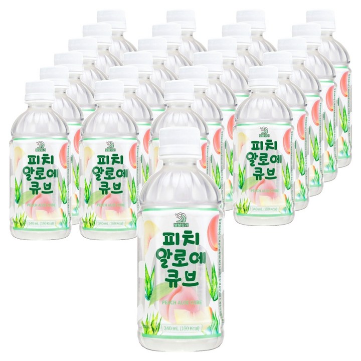 보보원기 피치 알로에 큐브, 24개, 340ml