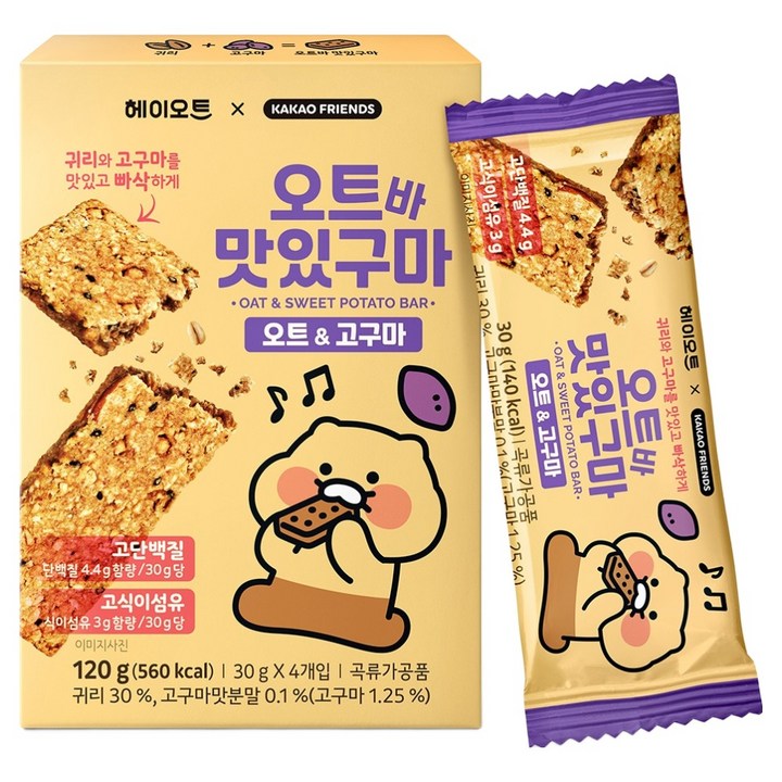 헤이오트 오트바 맛있구마 오트 고구마맛 4p, 120g, 1개