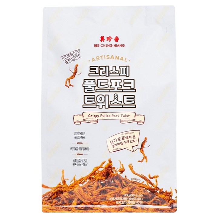 비첸향 크리스피 풀드포크 트위스트 육포, 125g, 1개