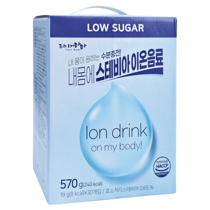 타이거마마 내몸에 스테비아 이온음료, 19g, 30개