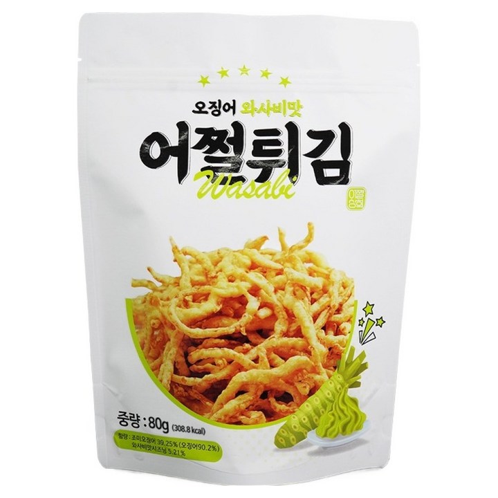 어쩔튀김 오징어튀김 와사비맛, 80g, 1개