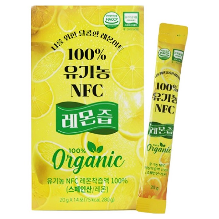 달콤한 유기농 NFC 레몬즙 스틱, 280g