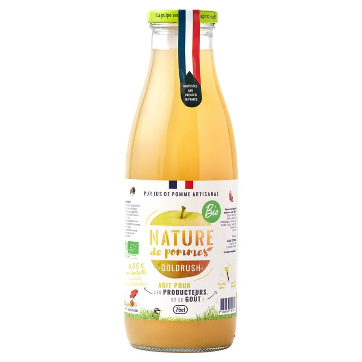 네이쳐 유기농 골드러쉬 착즙 사과주스, 1개, 750ml