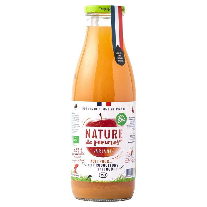 네이쳐 유기농 아리안 착즙 사과주스, 1개, 750ml