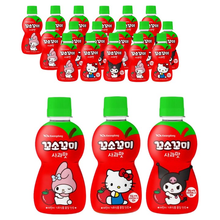 꼬소꼬미 사과맛 캐릭터 랜덤발송, 200ml, 20개