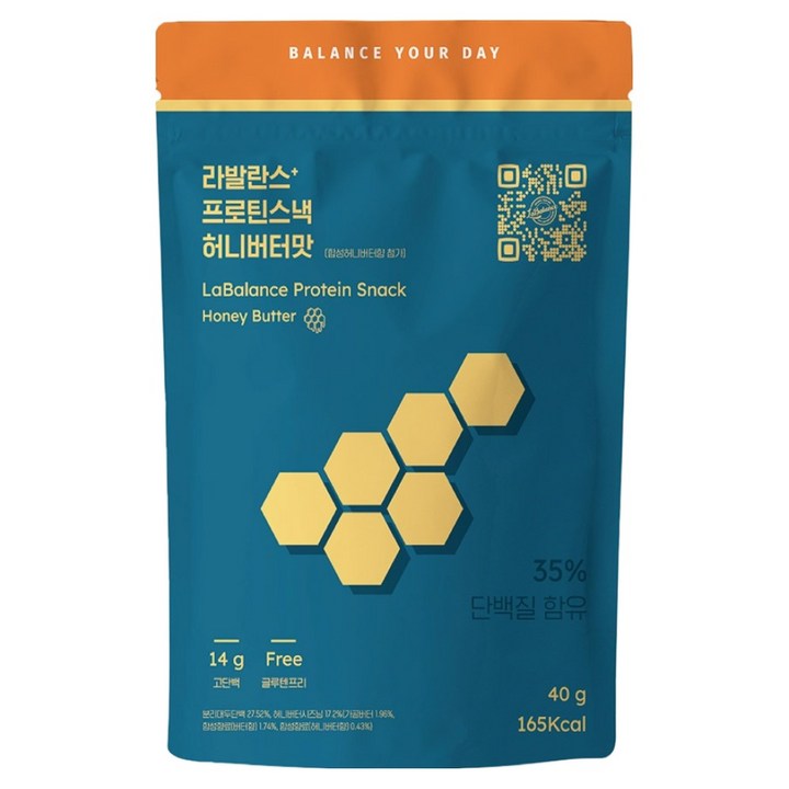 라발란스 프로틴스낵 허니버터 과자, 40g, 1개