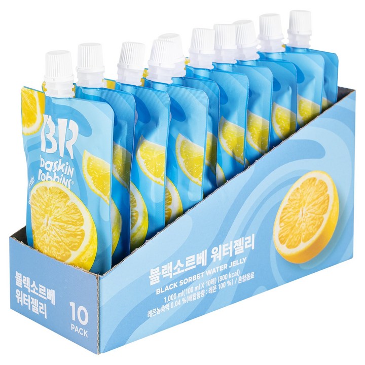 배스킨라빈스 얼려먹는 블랙소르베 워터젤리 10개입, 100ml, 1박스