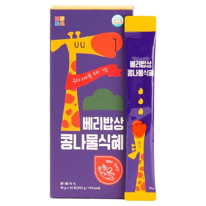 베리밥상 유아용 콩나물식혜, 18g, 14개