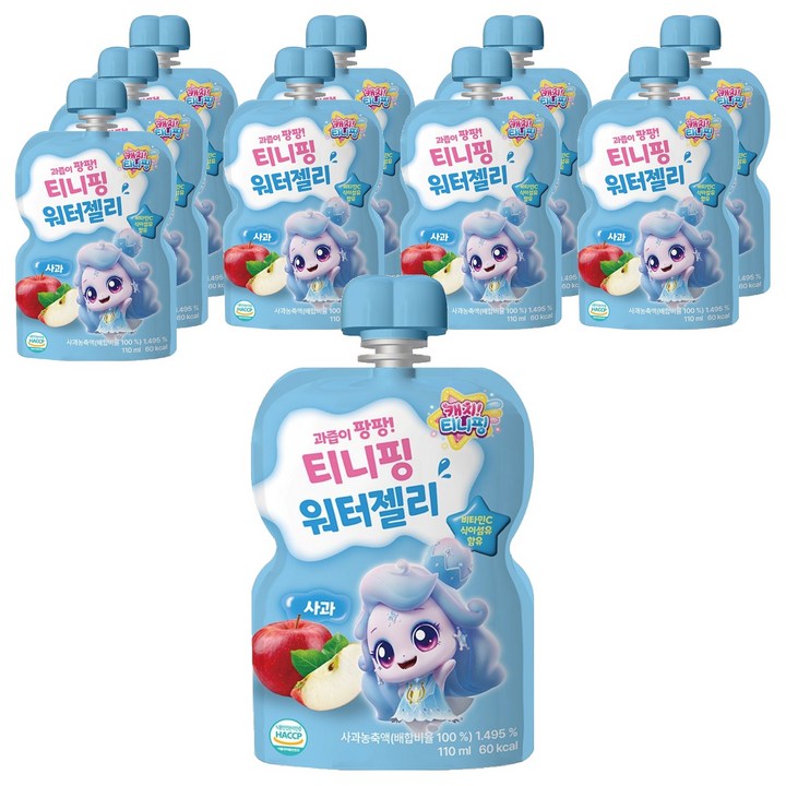 티니핑 워터젤리 사과, 110ml, 10개