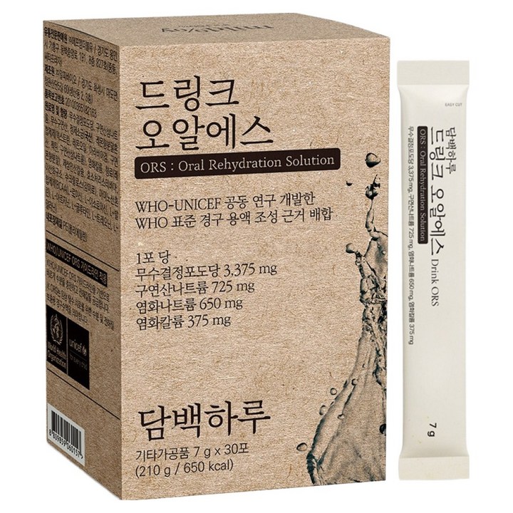 담백하루 드링크 오알에스, 7g, 30개