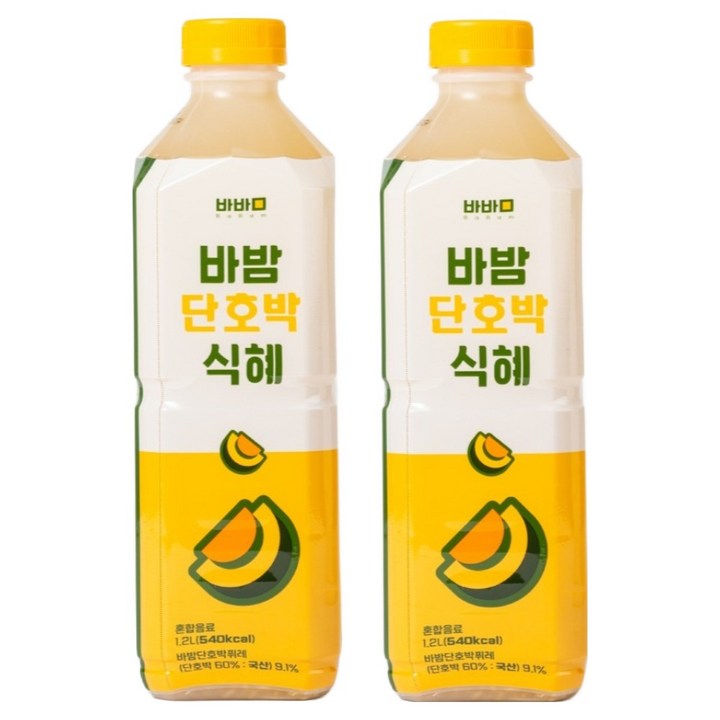 바밤 단호박 식혜, 1.2L, 2개