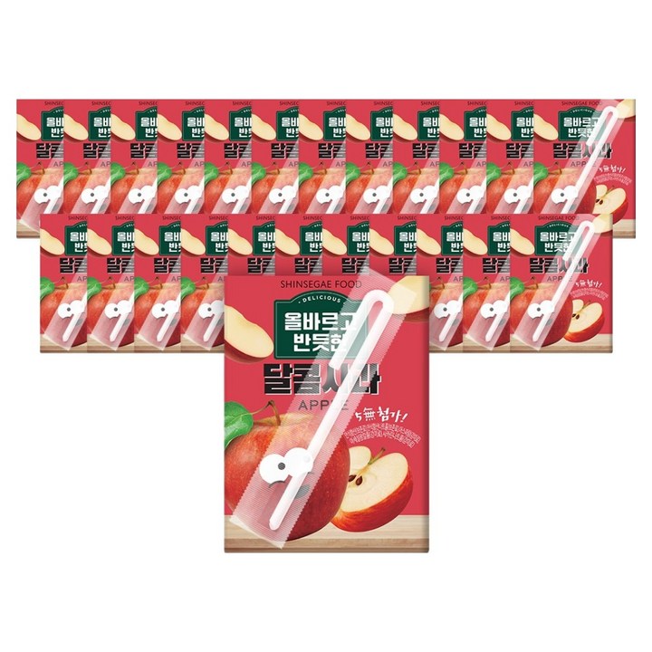 신세계푸드 올바르고 반듯한 달콤사과 주스, 120ml, 24개