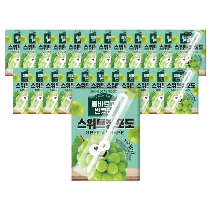 신세계푸드 올바르고 반듯한 스위트 청포도 음료, 120ml, 24개