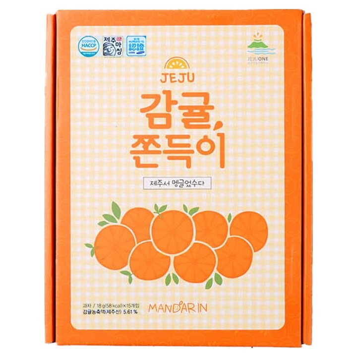 제주원 제주 감귤 쫀득이 15p, 270g, 1개