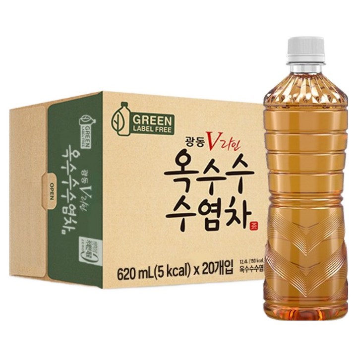 광동옥수수수염차 무라벨, 620ml, 20개