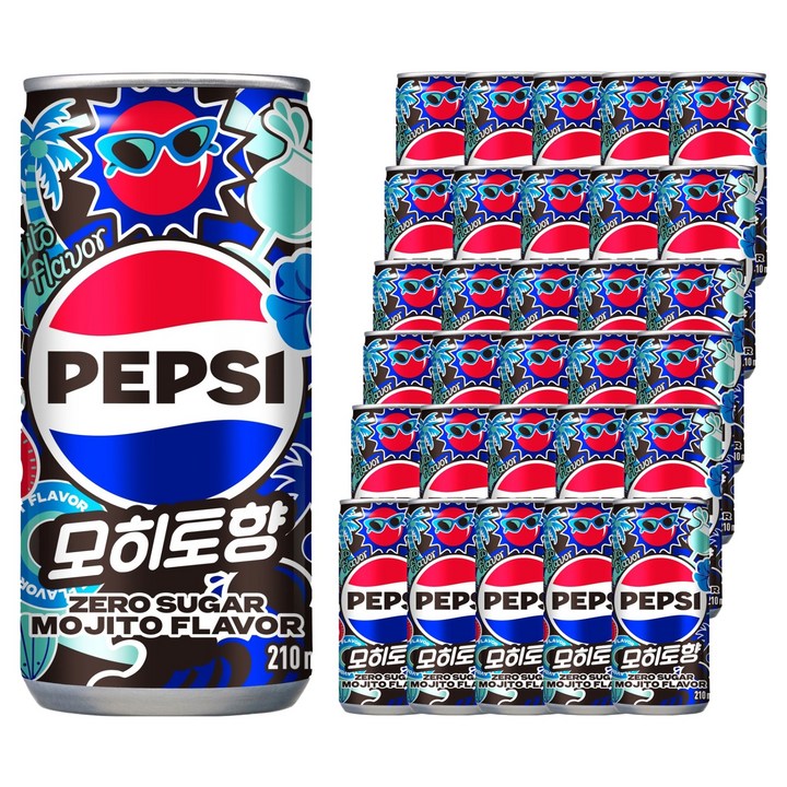 펩시 제로 슈거 모히토향, 210ml, 30개