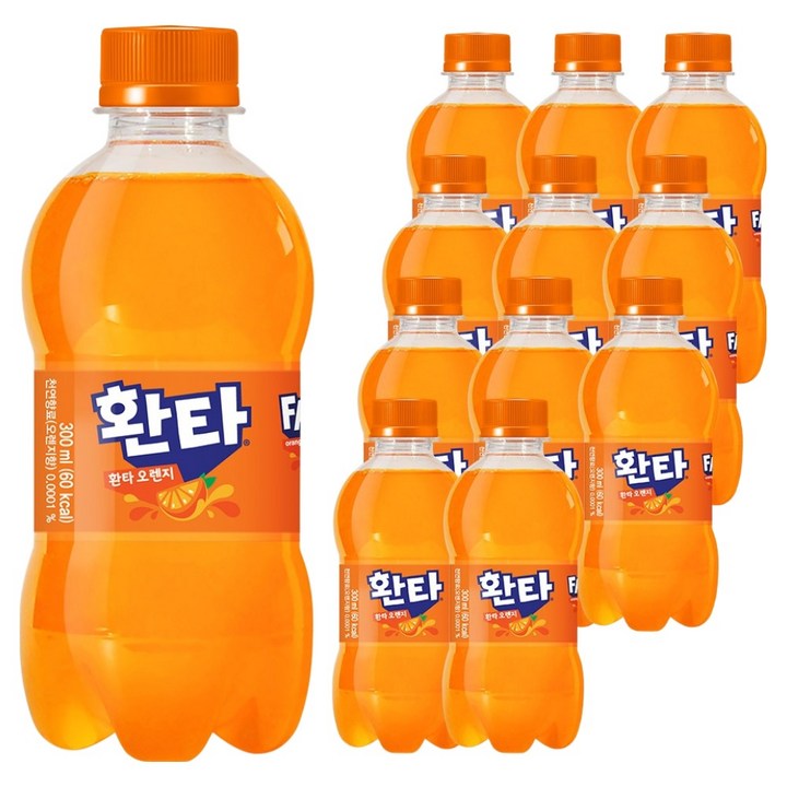 환타 오렌지 탄산음료, 300ml, 12개