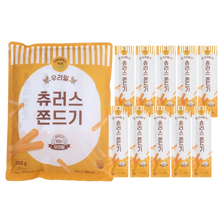 파머스휴 우리밀 100% 츄러스 쫀드기 10p, 1개, 350g
