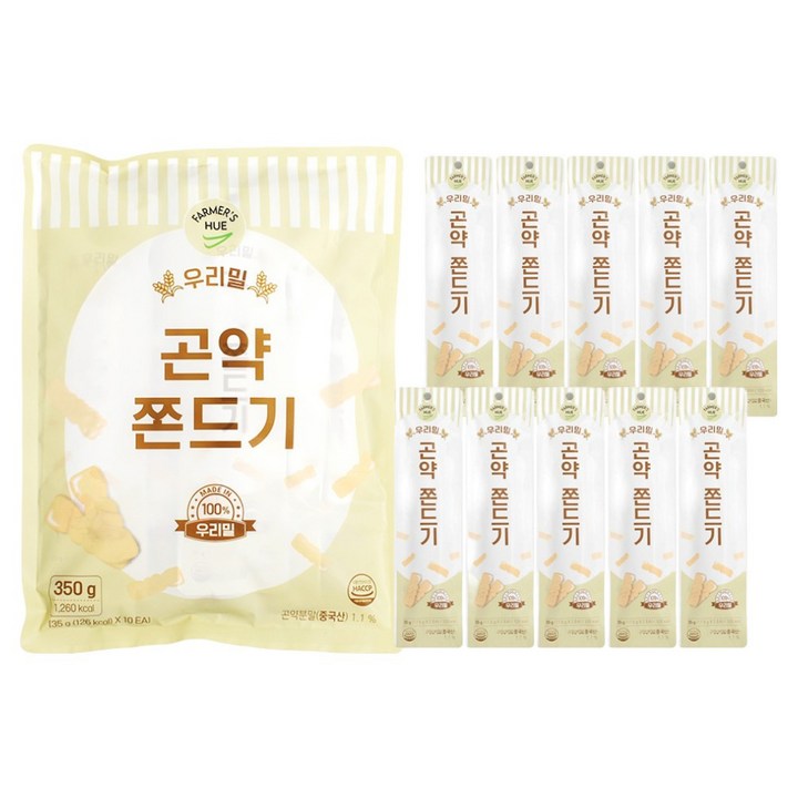 파머스휴 우리밀 100% 곤약 쫀드기 10p, 350g, 1개