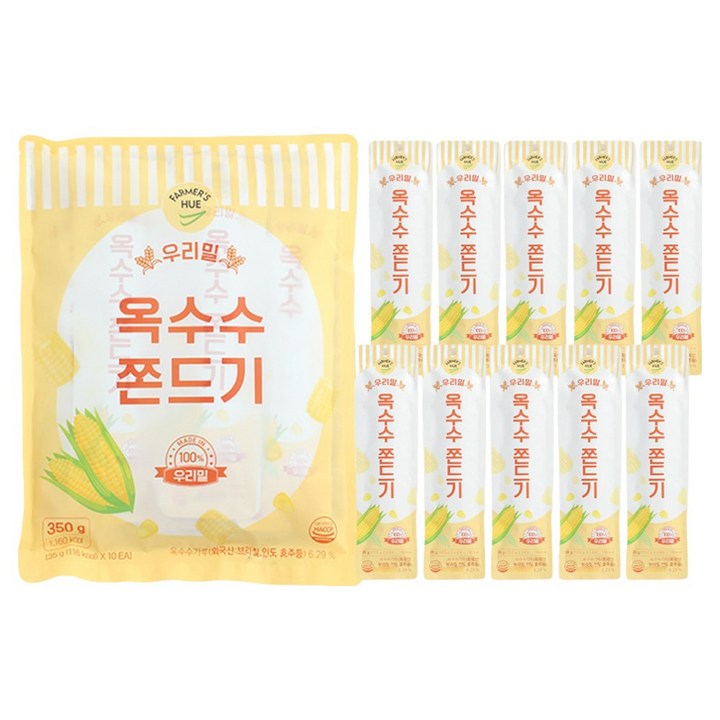 파머스휴 우리밀 100% 옥수수 쫀드기 10p, 350g, 1개