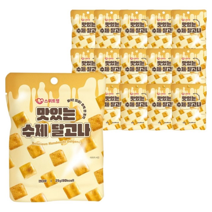 스위트영 맛있는 수제 달고나 캔디, 25g, 15개