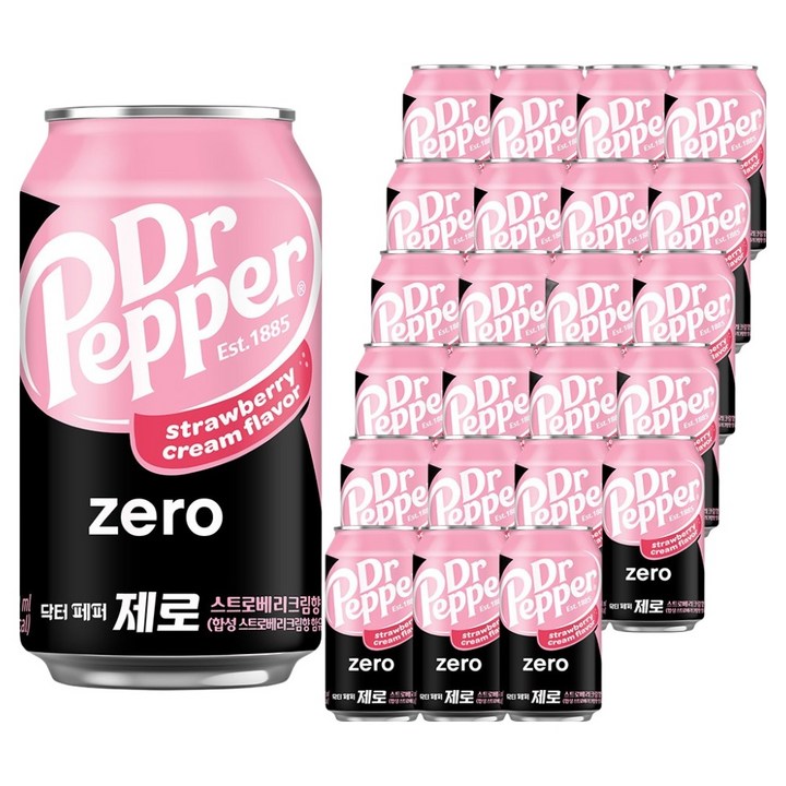 닥터페퍼 제로 스트로베리크림향, 350ml, 24개
