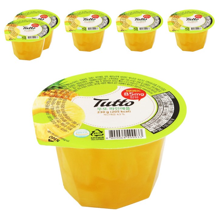 뚜또 파인애플 젤리, 230g, 6개
