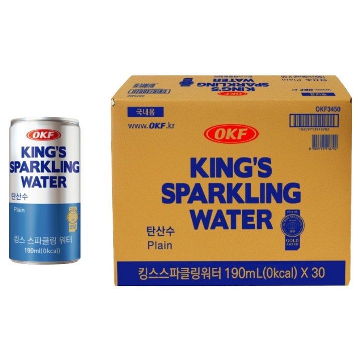 오케이에프 킹스스파클링워터, 30개, 190ml