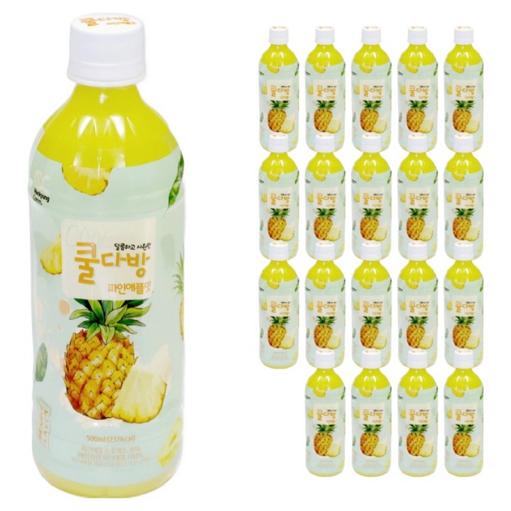 청년다방 쿨다방 과즙음료 파인애플맛, 20개, 500ml