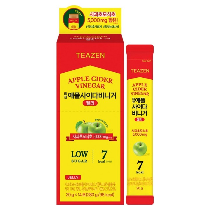 티젠 애플사이다비니거 젤리 14p, 280g, 1개