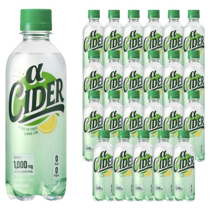 클룹 알파CD 스파클링 제로 레몬라임, 350ml, 24개