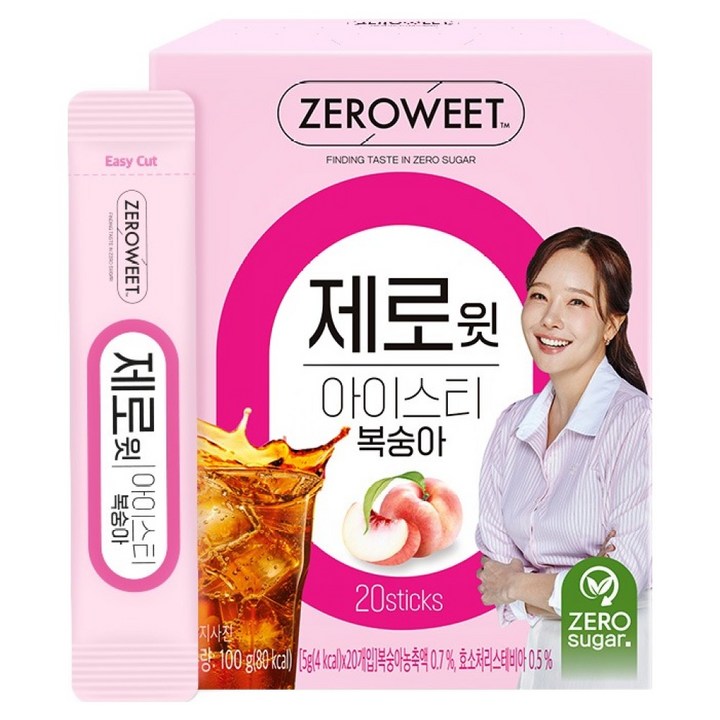 제로윗 아이스티 복숭아, 5g, 20개