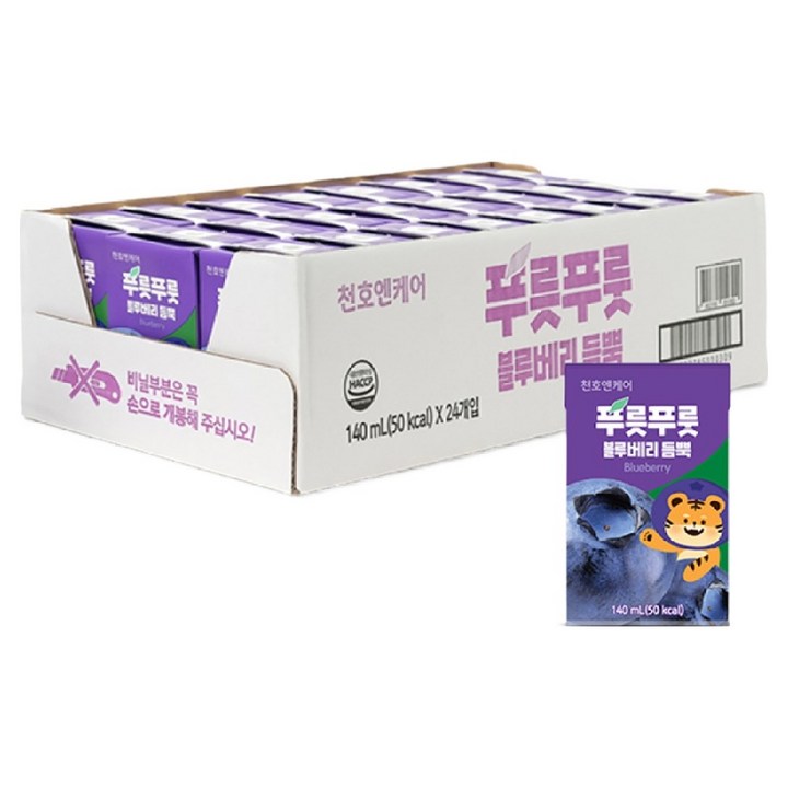 천호엔케어 푸릇푸릇 블루베리 듬뿍 어린이 주스, 140ml, 24개