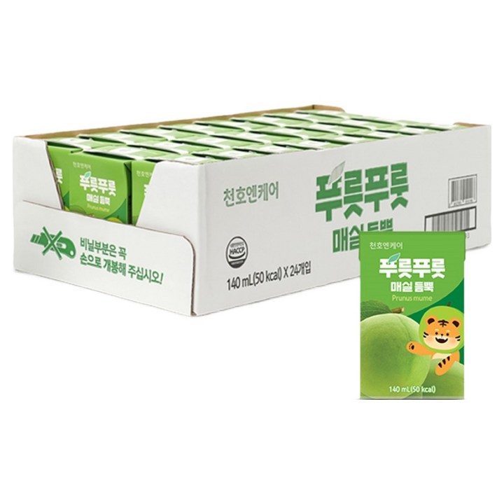 천호엔케어 푸릇푸릇 매실 듬뿍 어린이 주스, 140ml, 24개