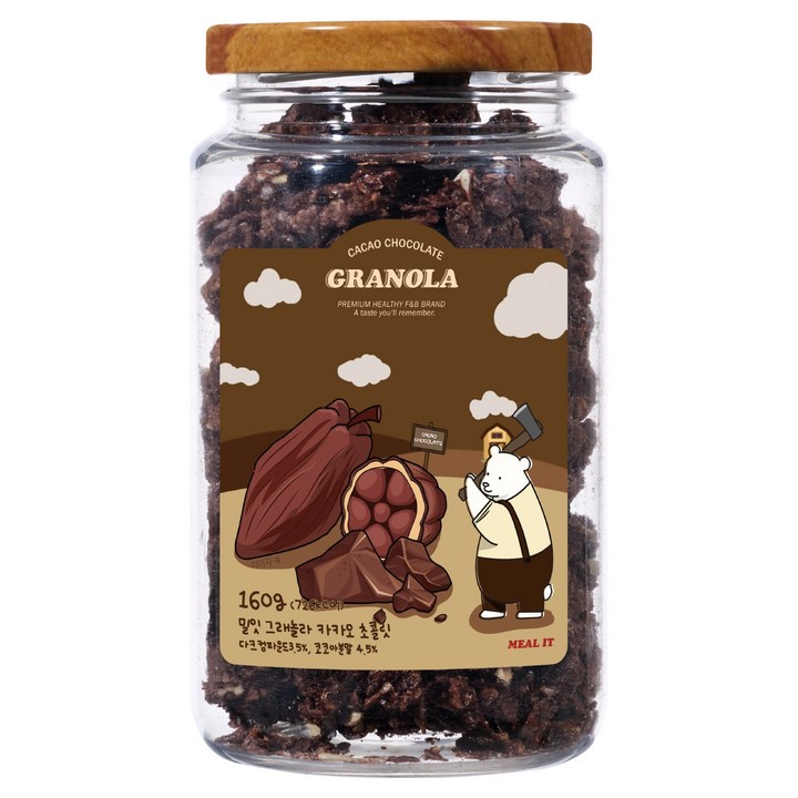 밀잇 청크형 그래놀라 카카오 초콜릿맛, 160g, 1개