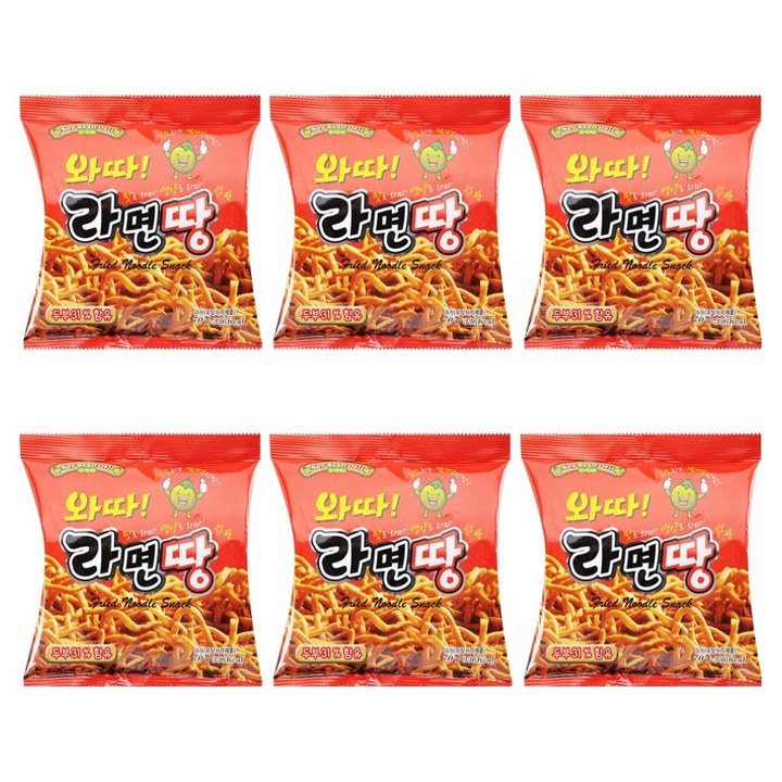 소이빈델리 와따 라면땅, 70g, 6개