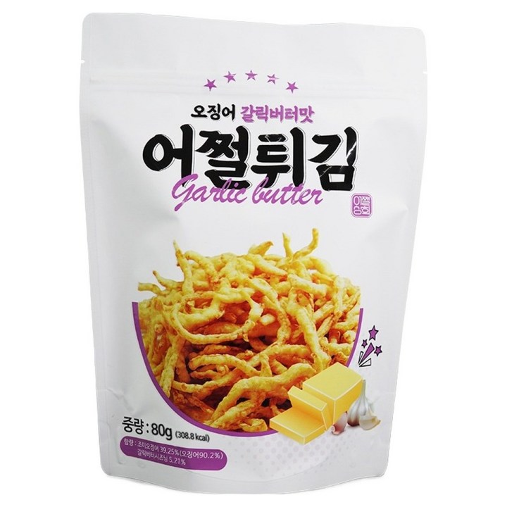 어쩔튀김 오징어 갈릭버터맛, 80g, 1개