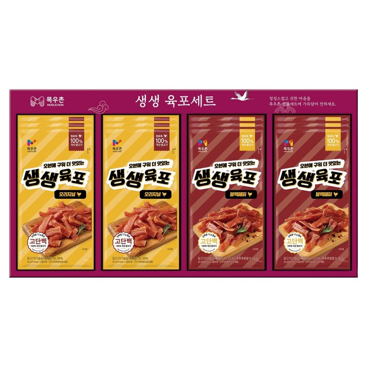 목우촌 생생육포 오리지널 30g x 6p + 블랙페퍼 30g x 6p 세트, 360g, 1세트
