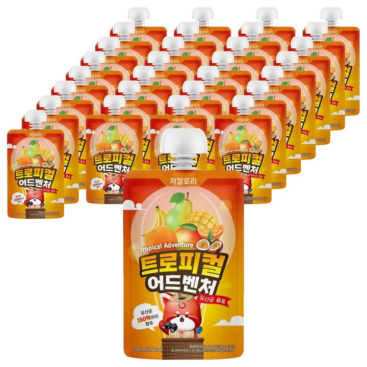 아람농장 트로피컬 어드벤처 유산균 음료, 40개, 100ml