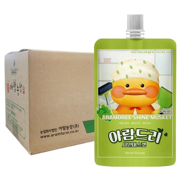 아람농장 아람드리 샤인머스캣 주스, 138ml, 30개