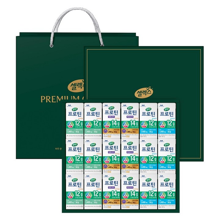 셀렉스 프로틴 음료 3종 x 6p 종합세트 3호 + 쇼핑백, 190ml, 1세트