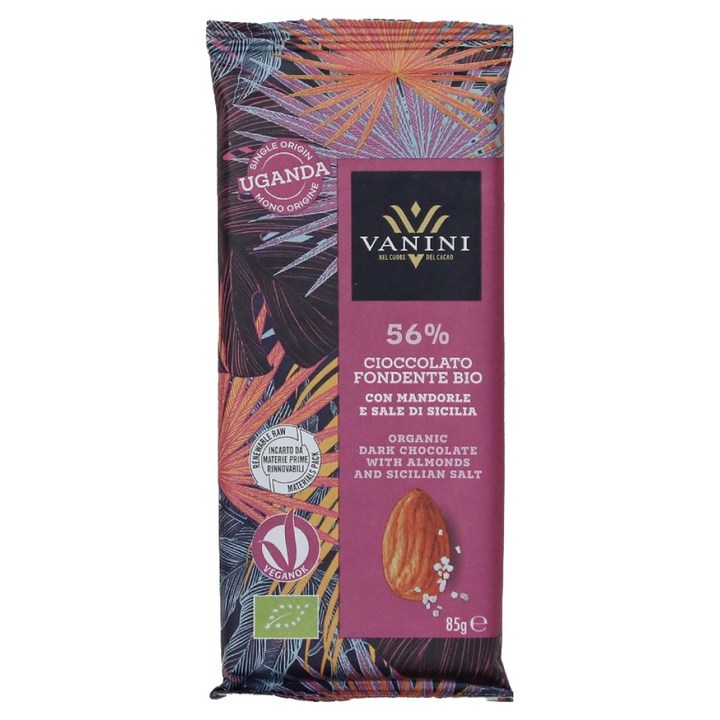 바니니 유기농 아몬드 시칠리안 솔트 다크 56% 초콜릿, 85g, 1개