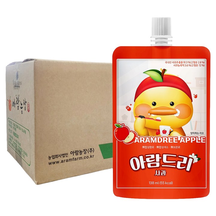 아람농장 아람드리 사과 주스, 138ml, 30개