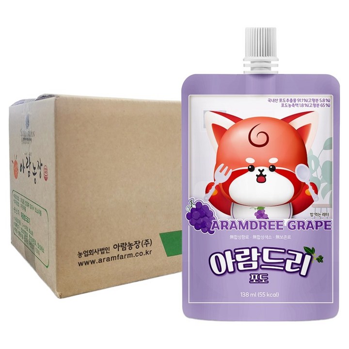 아람농장 포도 주스, 30개, 138ml