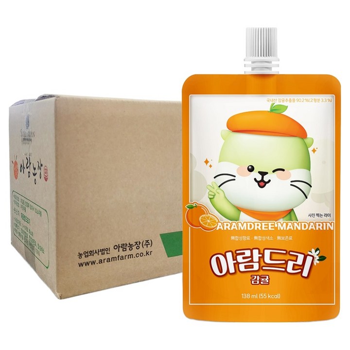 아람농장 아람드리 감귤, 138ml, 30개