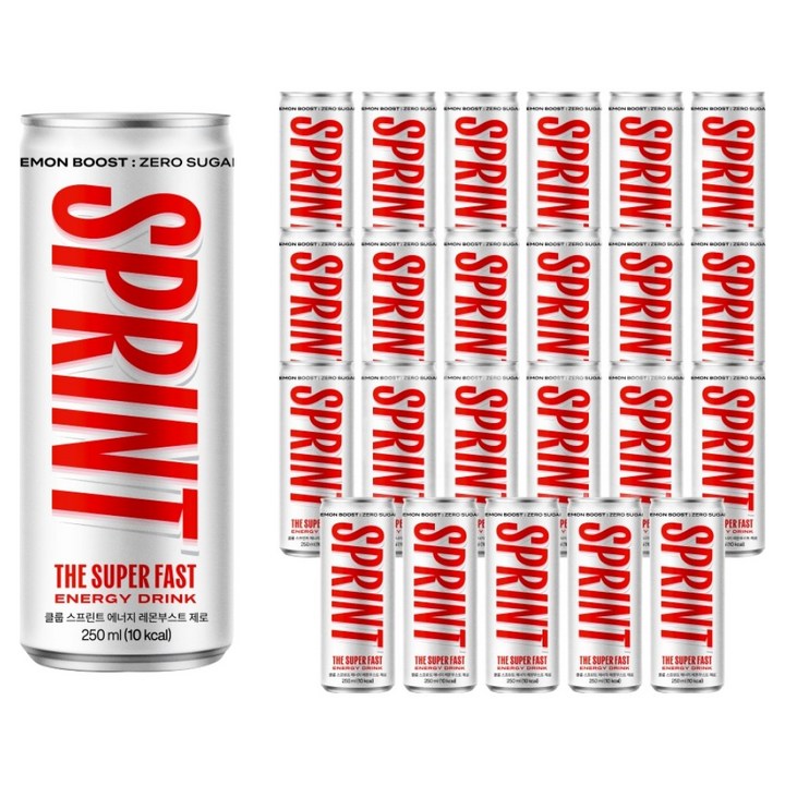클룹 스프린트 에너지드링크 레몬부스트 제로, 24개, 250ml